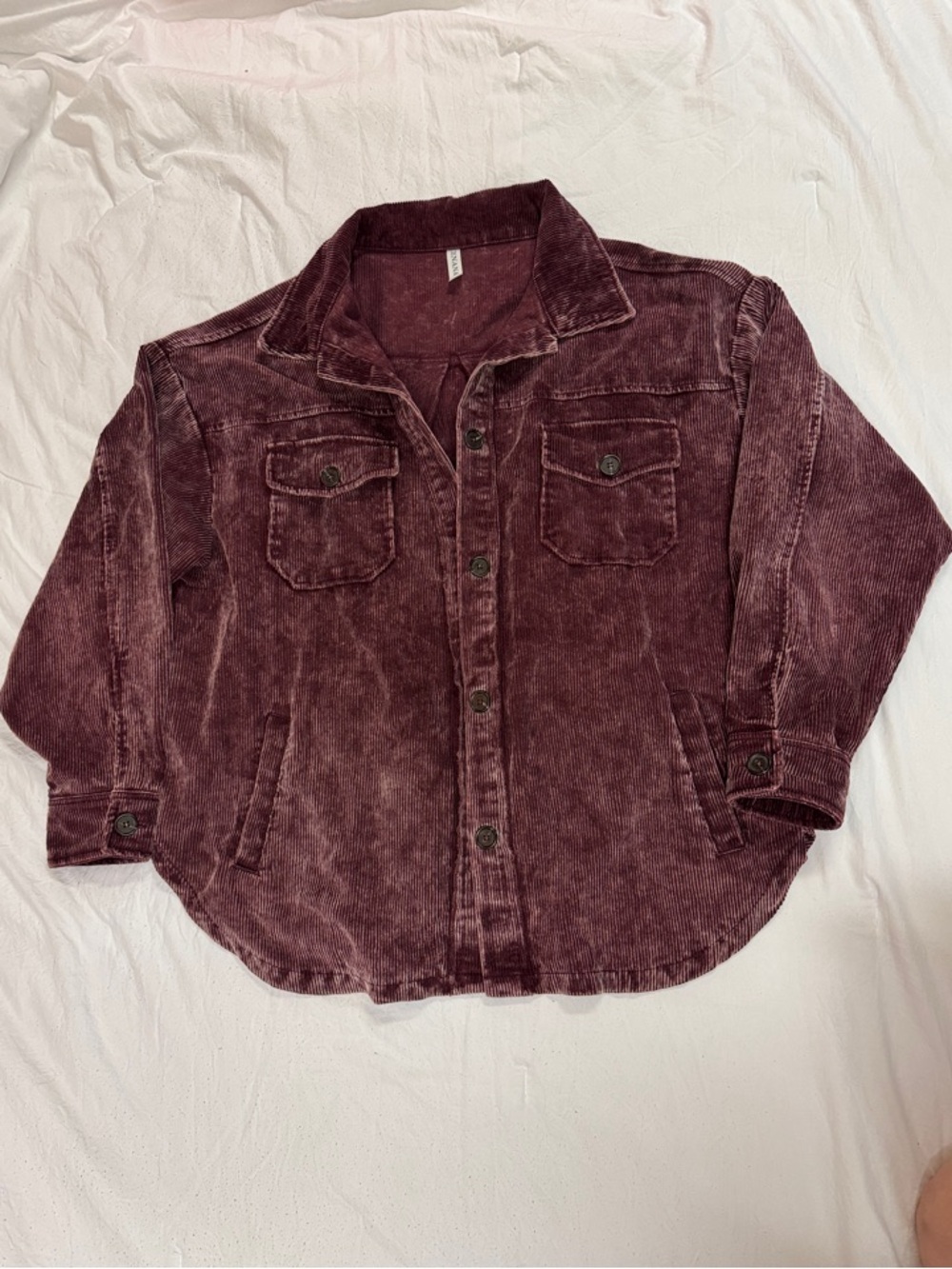Zenana Outfitters Corduroy Utility Jacket - Wine